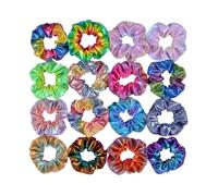 16 Pieces Hair Scrunchies for Girls,Rainbow Accessories Bands Scrunchy,Shiny Curly Scrunchie,Kids Sparkly Cute Bulk Ties Colorful Sequin Thick Scrunchies Oversized Soft Ponytail Acessories,for Women