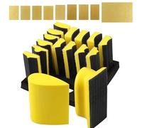 16 Pieces Hand Sanding Block Set, Contoured Profile with Hook and Loop, Hand Sanding Pad with Plate Convex and Concave Shape for for Woodworking, Furniture Restoration, Crafts, Automotive