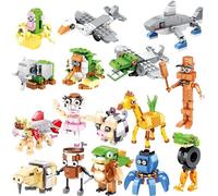 16 Pieces Italian Brainrot Toys Building Blocks Set, Tralalero Tralala Brain Rot Action Figure, Tung Tung Tung Sahur Figurines Collectible Bricks for Adult Video Game Fans