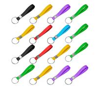 16 Pieces of Color Bar Keychain, Silicone Key Ring Ring, Wristband Keychain, Suitable for Car Keys, Marking Identification, Backpack Decoration.