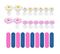 16 Pieces of Flower-Shaped Finger Separators and 10 Pieces of Nail Files, Cute Silicone Toe Separators, DIY Manicure Aids, Manicure Tools, Manicure Accessories