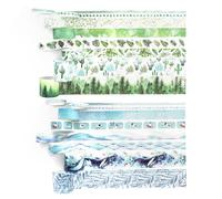 16 Pieces Of Hand Stickers, Washi Tape Set, Washi Tape Green, Wide Washi Tape, 3 Cm Washi Tape, Decorative Tape Sheets, Colored Washi Tape, Washi Tape Can Be Written On, Decorative Masking Tape