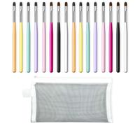 16 Pieces Of Manicure Pens And 1 Piece Of White Pencil Case, Manicure Diy Tools, Manicure Blending Brushes, Nail Cleaning Brushes, Manicure Accessories