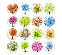 16 Pieces Refrigerator Magnets, Round Whiteboard Magnets, Tree of Life Refrigerator Magnets, 3D Decorative Refrigerator, For Whiteboards, Refrigerators, Kitchens
