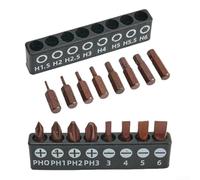 16 Pieces Screwdriver Bit Set Hex Shank Anti Slip Design Metal Bits Compatible with Ratchet Wrench for Home and Workshop Use