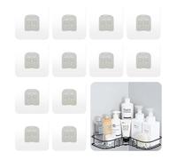 16 Pieces Shower Basin Adhesive Hooks Replacement, Clear Adhesive Hooks aomees, for Bathroom Kitchen Shower Basin Corner Shelf ((Single Hook))