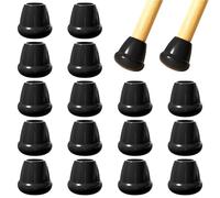 16 Pieces Silicone Round Chair Pads for Chairs Black Silicone with Felt Pads Protect the Floor from Black Noise (Fit:14-20 mm)