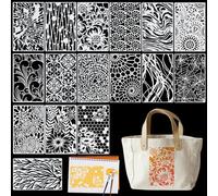16 Pieces Stencils for Painting, 11.22'' x 7.09'' Stencils for Crafts Reusable, Wall Stencil Geometric Layering Drawing Templates, Painting Stencil for Walls, Wood, Furniture DIY Scrapbooking