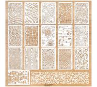 16 Pieces Stencils for Painting, Abstract Texture Mixed Media Art Supplies Crafts Reusable Layering Stencil Brick Pattern Templates for Drawing Card Making Canvas Furniture Paper (Texture)