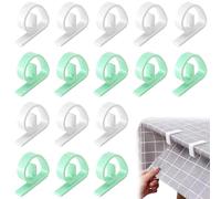 16 Pieces Tablecloth Clips, Table Cloth Holders, Plastic Tablecloth Holders, Wind Resistant, Picnic Tablecloth Clips, Table Cloth Clips for Party, Camping (White, Green)