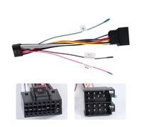 16 Pin Standard ISO Wiring Harness Cable Adapter for Android Car Stereo Radio Car Audio Connector Plug with Steering Wheel Control Lines and Reverse Control Line ISO Wire Lead Loom Radio Connector