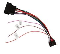 16 Pin to ISO Adapter Cable Compatible with VW, Car Radio Wire Connector for Android, Car Stereo Standard Socket with Steering Wheel Control Lines and Reverse Control Line Wiring Harness