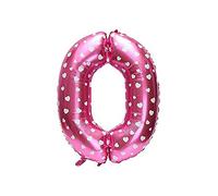 16" Pink Number 0 Foil Balloons Air Filled Self Inflating Birthday Anniversary Wedding Party Banner Decorations