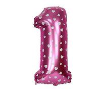 (Pink, Number 1) 16" Letters Numbers Foil Balloons Air Filled Self Inflating Decorations