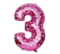 16" Pink Number 3 Foil Balloons Air Filled Self Inflating Birthday Anniversary Wedding Party Banner Decorations