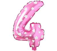 SHATCHI 16" Letters Numbers Foil Balloons Air Filled Self Inflating Birthday Anniversary Wedding Party Banner Decorations, Pink