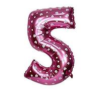SHATCHI 16" Letters Numbers Foil Balloons Air Filled Self Inflating Birthday Anniversary Wedding Party Banner Decorations, Pink