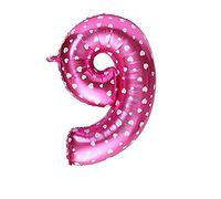 16" Pink Number 9 Foil Balloons Air Filled Self Inflating Birthday Anniversary Wedding Party Banner Decorations