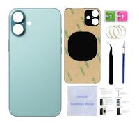 16 Plus Back Glass Replacement for iPhone 16 Plus Back Cover Glass (Teal, 6.7 inches) with Pre-Installed Tape +Installation Instruction + Repair Tools (Teal)