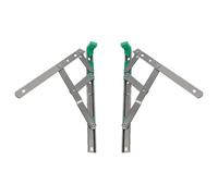 16" Premium Egress Fire Escape Window Hinges (Pair) | Side Hung UPVC Friction Stays with Green End Cap | 90° Opening, 13mm Stack | Approved Document B Compliant | 16" Length