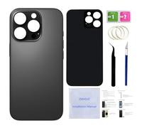 16 Pro Back Glass Replacement for iPhone 16 Pro Back Cover Glass (Black Titanium, 6.3 inches) with Pre-Installed Tape +Installation Instruction + Repair Tools (Black Titanium)