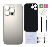 16 Pro Back Glass Replacement for iPhone 16 Pro Back Cover Glass (Natural Titanium, 6.3 inches) with Pre-Installed Tape +Installation Instruction + Repair Tools (Natural Titanium)