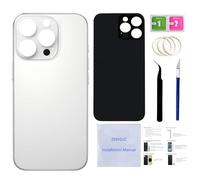 16 Pro Back Glass Replacement for iPhone 16 Pro Back Cover Glass (White Titanium, 6.3 inches) with Pre-Installed Tape +Installation Instruction + Repair Tools (White Titanium)
