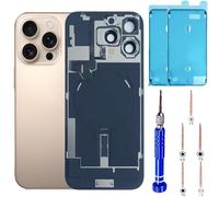 16 Pro Max Back Glass Replacement for iPhone 16 Pro Max Back Cover Glass (6.9 Inches) with Pre-Installed Tape + Installation Instruction + Repair Tools (Desert Titanium-with Flex Cable)