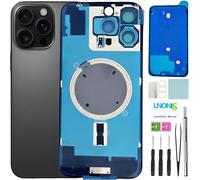 16 Pro Max Back Glass Replacement for iPhone 16 Pro Max Rear Back Cover Glass Waterproof and Camera Lens+Professional Repair Tool Kit (Black Titanium)