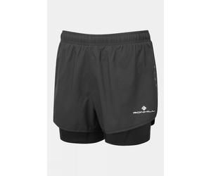16 Regular Ronhill Womens Core Twin Running Shorts Black Size