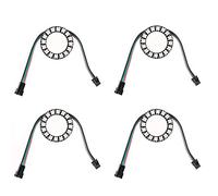 16 RGB LED Ring 16 X WS2812 5050 Full Colour with Built-in Drivers 16 Bit for Arduino Raspberry Pi ESP8266 DC5V (Pack of 4)