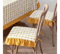 16" Ruffled Chair Pads Vintage French Country Style Cushions for Kitchen Dining Soft Comfortable Seat Cushions Set of 2 Perfect for Home Decor