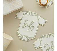 16 Sage Green Baby Napkins, Baby Shower Tableware, Baby Grow Design Green Napkins, Green Baby Shower, Mum To Be Party