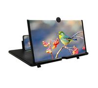 16" Screen 3D HD Mobile Phone Magnifier Projector phone, Foldable Stand with Screen Amplifier for Movies, Videos, Supports All Smartphones (Black, 16 inches)