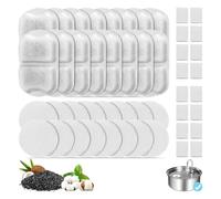 16 Set Dog Water Fountain Filters Replacement for 7L/230oz/1.8G Stainless Steel Dog Fountain, YOIHABV Cat Water Fountain Filters, Triple Action Pet Fountain Filters, Replacement Filters and Sponges