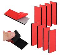 16 Set Hook and Loop Tape Clips, Square Double Sided Heavy Duty Hook and Loop Self Adhesive Strips Made of Strong Glue Heat Resistant Tape Fasteners for Metal Glass Wall