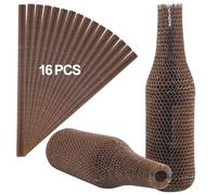 16 Set Wine Bags for Travel Honeycomb Paper, Reusable Wine Bottle Protector Sleeves, Unbreakable Wine Travel Bags for Airplane Travel Transport Car Proof Safety Impact Resist