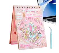 16 Sets 3D Sticker Scene, Cartoon Scene Large Stickers, Miniature Scenes, Creative Book Cute Decal for Adults and Children to Relieve Stress and Pass The Time, with Tweezers