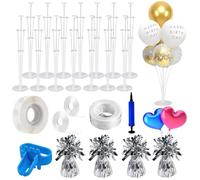 16 Sets Balloon Stand Kits, Pole Stand Base Support Holder, 70cm Height Clear Table Balloon Stand Kit Set, Birthday Party, Graduation, Wedding Festival Balloons Decorations