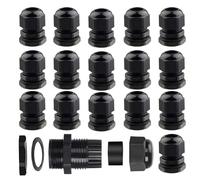 16 Sets Waterproof Nylon Cable Glands, Cable Gland, Plastic Nylon Compression Glands Connectors, Built-in Waterproof Gasket, Double The Waterproof Effect, Suitable Cable Connectors (PG11)