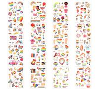 16 Sheets / 240+ LGBTQ Rainbow Stickers, Gay Pride Stickers Lesbian Gay Bisexual Stuff Trans Pride Stickers Decals Colorful LGBT Stickers Gift Parade Accessories for Laptop Water Cups Helmets