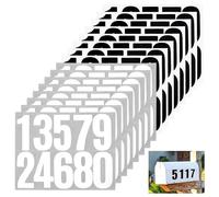 16 Sheets 3 Inch Waterproof Number Stickers House Numbers Self Adhesive 0-9 Vinyl Numbers for Mailbox, Door, Garbage Bins, Outdoor, House, Wheelie Bin, Organizing, Lockers, Signs, Storage