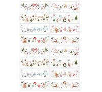 16 Sheets Christmas Face Temporary Tattoos with Fake Freckles | Water Transfer Printing, Easy Peel, No Sticky Residue, Layerable over Foundation or Bare Skin