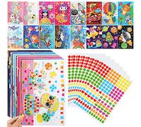 16 Sheets Dotty Sticker Art Kits for Kids: Dot Stickers & Pictures (16 Patterns)