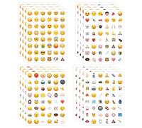 16 Sheets Emoji Stickers, Small Yellow Smile Sticker with Laughing Emoticon, Scrapbook Decorations and Reward for Children