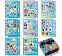 16 Sheets Father's Day Stickers, Happy Father's Day Themed Sticker, Include Super Dad and Best Dad Decortions, Self Adhesive Stickers for DIY Father Day Cards Envelopes Seals Boxes Gifts Wrapping