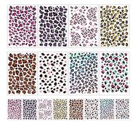 16 Sheets Gold Leopard Face Print Temporary Tattoos Stickers, Cheetah Temporary Tattoo Face Stickers for Women Birthday Party Costume Decoration Favors