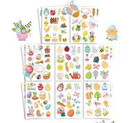 16 Sheets Happy Easter Stickers for Children Kids,Card Making, Crafts,Activity Pack and Easter Party Bag Fillers Stickers Printed with Egg Rabbit Butterfly