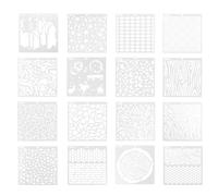 16 Sheets Hollow-Out Painting Stencils White PET | Reusable Template Sheets, Creative Pattern Designs, Suitable for Painting Projects, Girlfriends and Female Friends