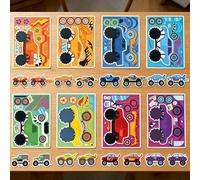 16 Sheets Monster Truck Make Your Own Stickers,8 Unique Designs DIY Truck Sticker Sheets for Party Favors,Decorations,and Creative Activities